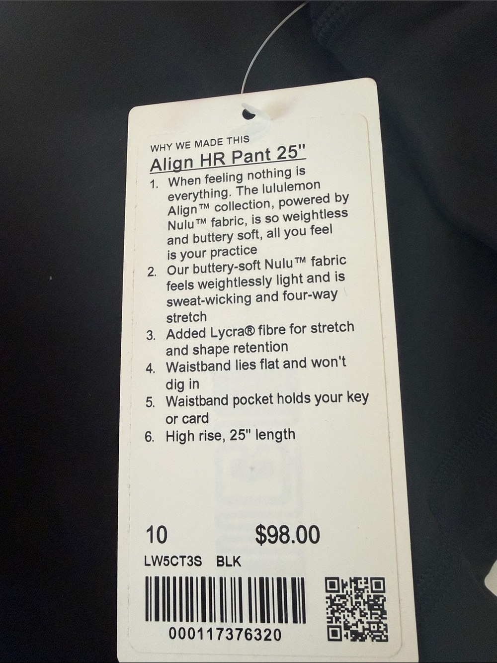 lululemon Align HR Pant 25" in Black
